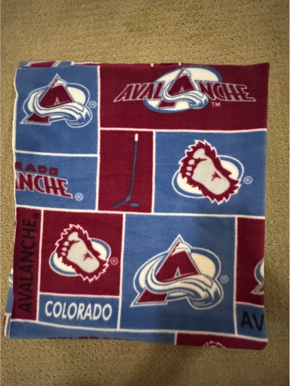 Colorado Avalanche NHL Fleece Blanket 39x39 Inches